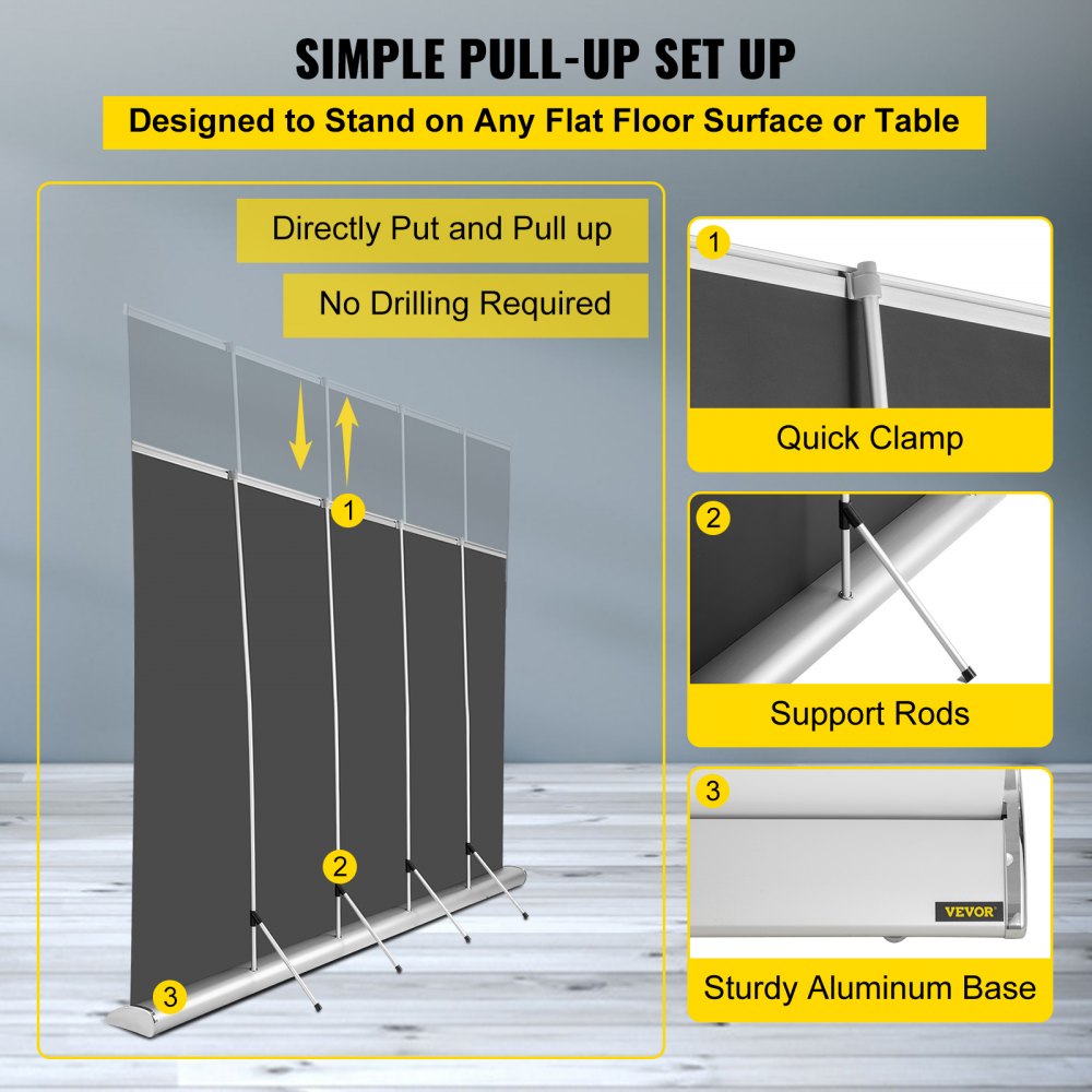 DM-SR17-120 - Portable 120" VEVOR Projector Screen with 16:9 Aspect Ratio