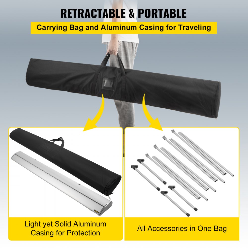DM-SR17-120 - Portable 120" VEVOR Projector Screen with 16:9 Aspect Ratio