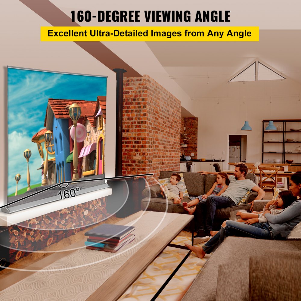 DM-SR17-70 - 70-Inch 16:9 Pull Up Projector Screen for 8K/4K HD Viewing