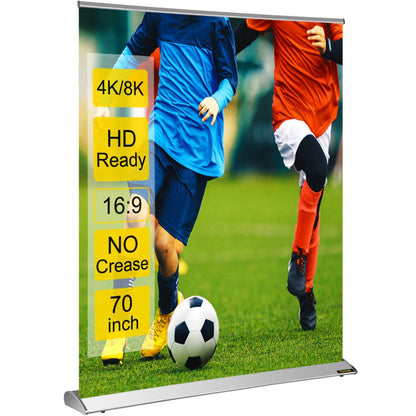 DM-SR17-70 - 70-Inch 16:9 Pull Up Projector Screen for 8K/4K HD Viewing