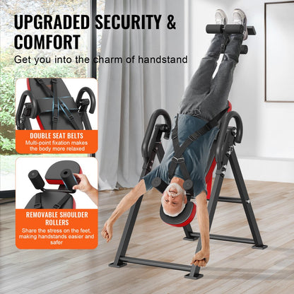 QD003 - Adjustable Inversion Table, 300 lbs Capacity, Foldable & Comfortable