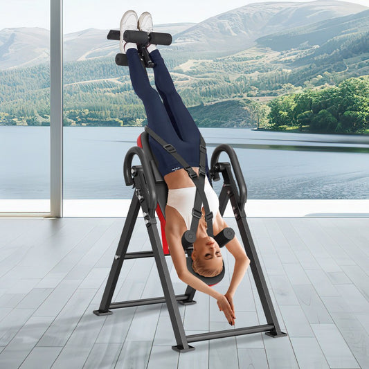 QD003 - Adjustable Inversion Table, 300 lbs Capacity, Foldable & Comfortable
