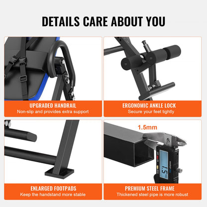 QD001 - Adjustable Inversion Table, 300 lbs Capacity, Foldable Design