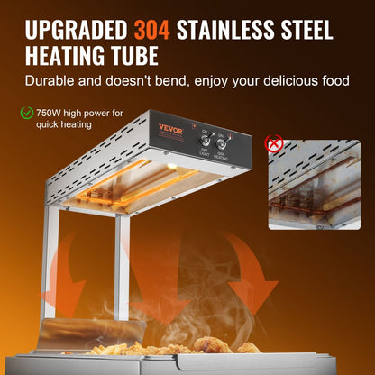 HT-310 - 750W VEVOR Fry Warmer, Keeps Fries Crisp at 104-122°F