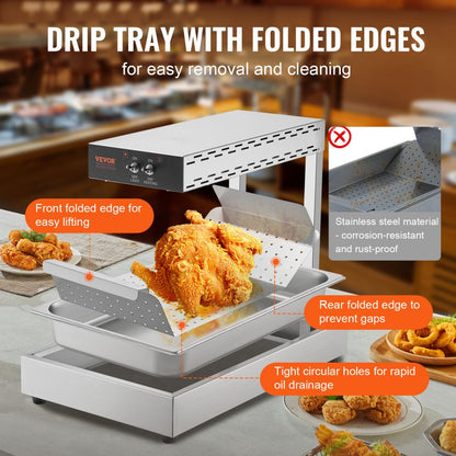 HT-310 - 750W VEVOR Fry Warmer, Keeps Fries Crisp at 104-122°F