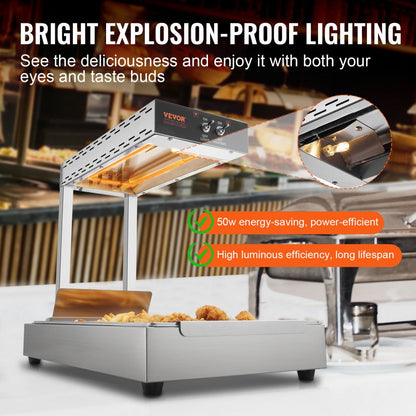 HT-310 - 750W VEVOR Fry Warmer, Keeps Fries Crisp at 104-122°F