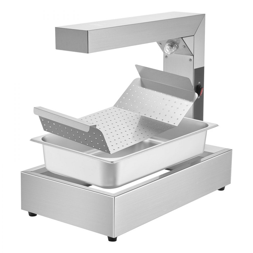 HT-620 - 750W Stainless Steel French Fry Warmer with Adjustable Temp 104-122°F