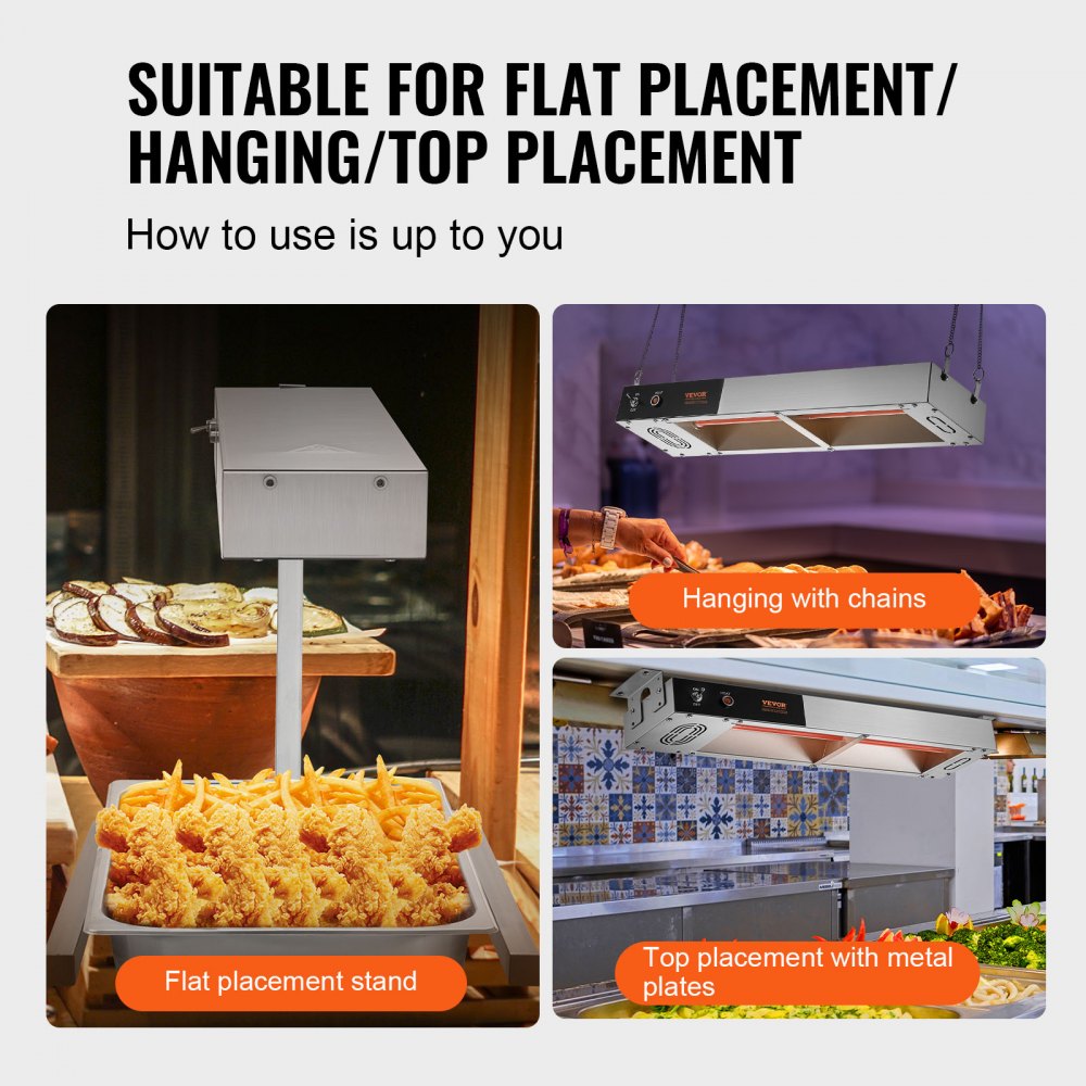 HT-310C - 750W VEVOR French Fry Warmer with Heating Lamp