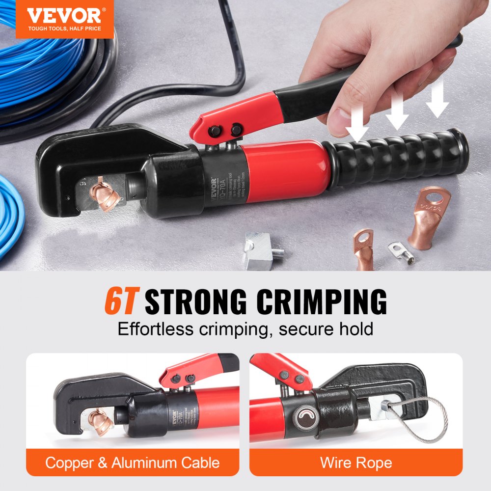 YQ-70A+LK-60A - Efficient Hydraulic Crimping Tool for AWG12-2/0 Connections