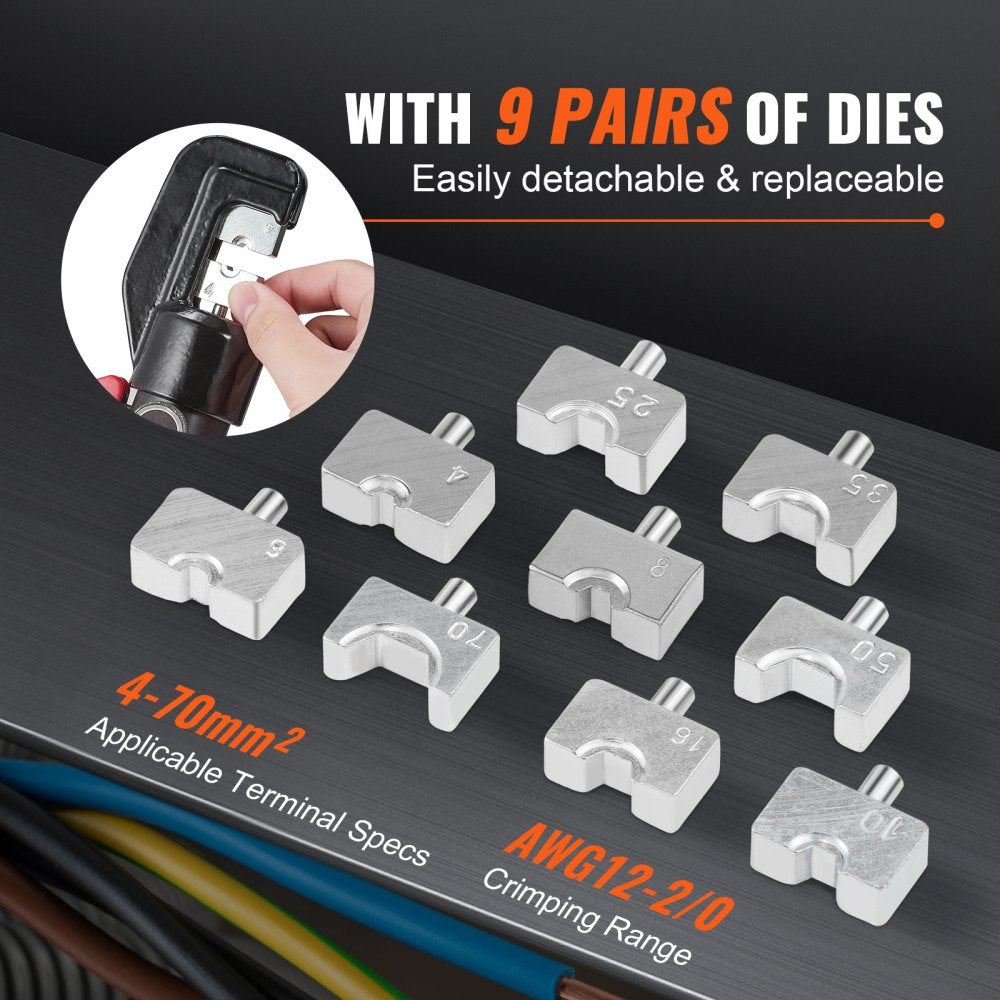 YQ-70A+LK-60A - Efficient Hydraulic Crimping Tool for AWG12-2/0 Connections