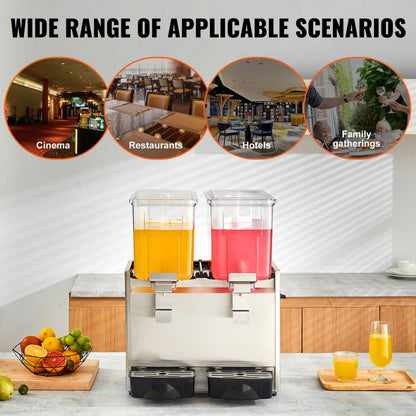 LJ12X2 - 13.6 Qt Stainless Steel Beverage Dispenser for Fresh Drinks