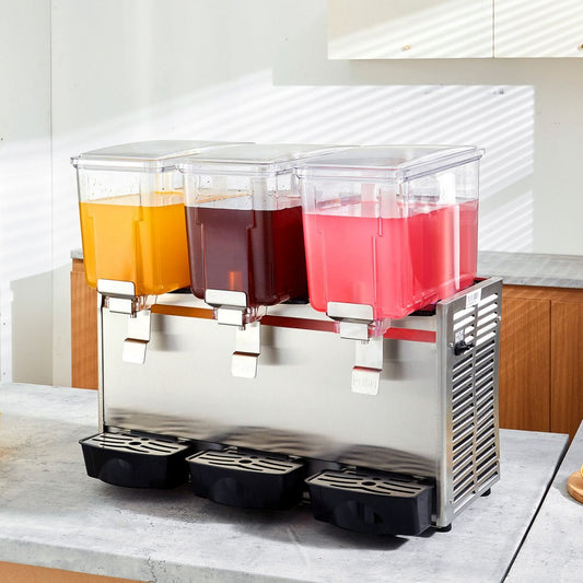 LJ12X3 - 13.6 Qt VEVOR Triple Tank Beverage Dispenser for Cold Drinks