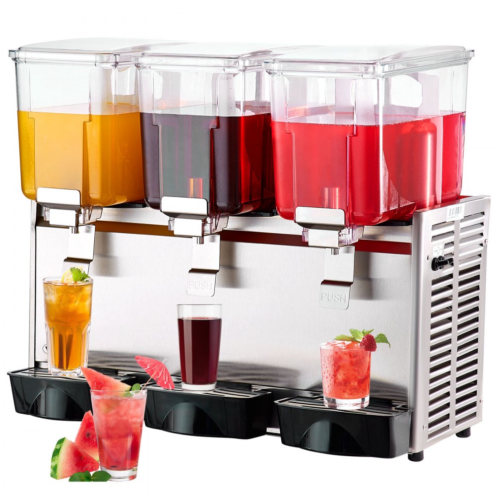 LJ12X3 - 13.6 Qt VEVOR Triple Tank Beverage Dispenser for Cold Drinks