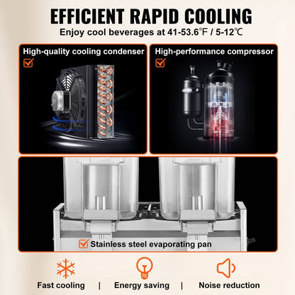 LP18A - 20.4 Qt Stainless Steel Beverage Dispenser with 325W Cooling System