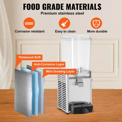 LP18A - 20.4 Qt Stainless Steel Beverage Dispenser with 325W Cooling System