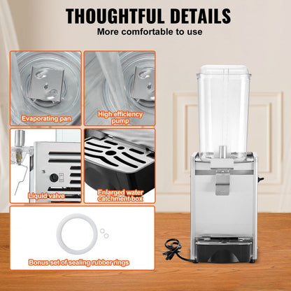 LP18A - 20.4 Qt Stainless Steel Beverage Dispenser with 325W Cooling System