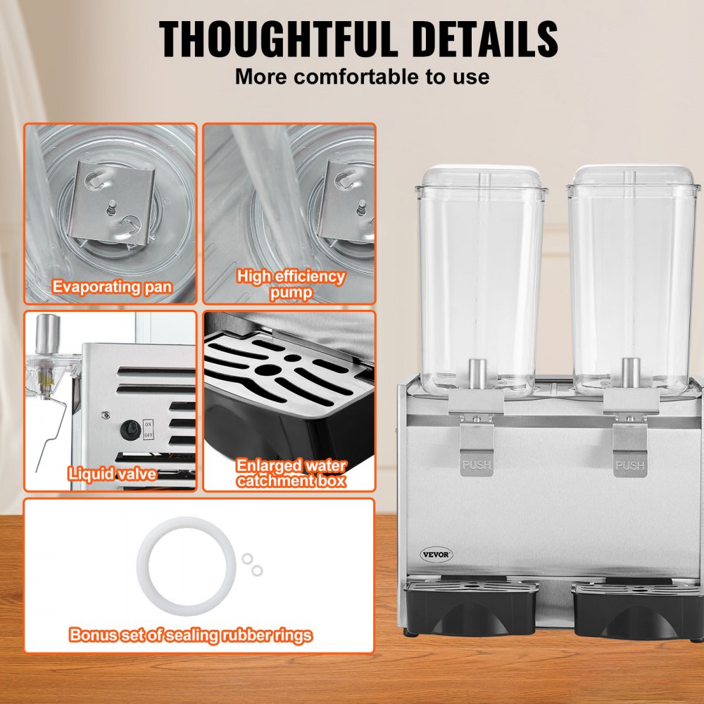 LP18X2 - 20.4Qt VEVOR Beverage Dispenser for Iced Tea & Juice