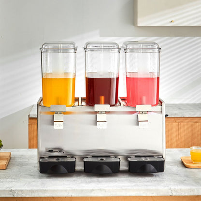 LP18X3 - 20.45 QT VEVOR 3-Tank Beverage Dispenser for Cold Drinks