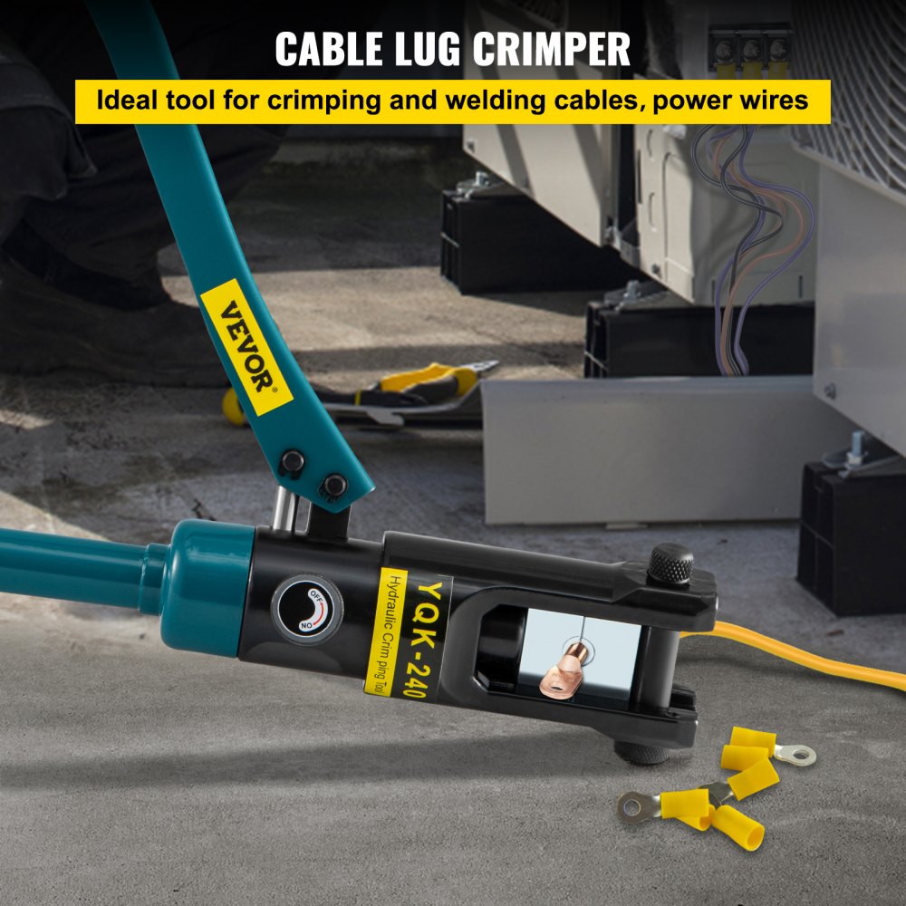 010896819447 - VEVOR 12 Ton Hydraulic Wire Crimper, 16-240 mm² Range