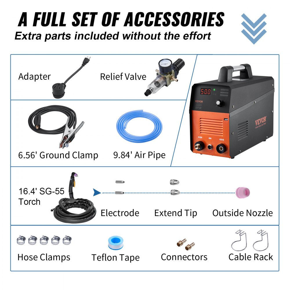 VV-PC-CUT50 - 50A Plasma Cutter for DIY & Light Business Tasks