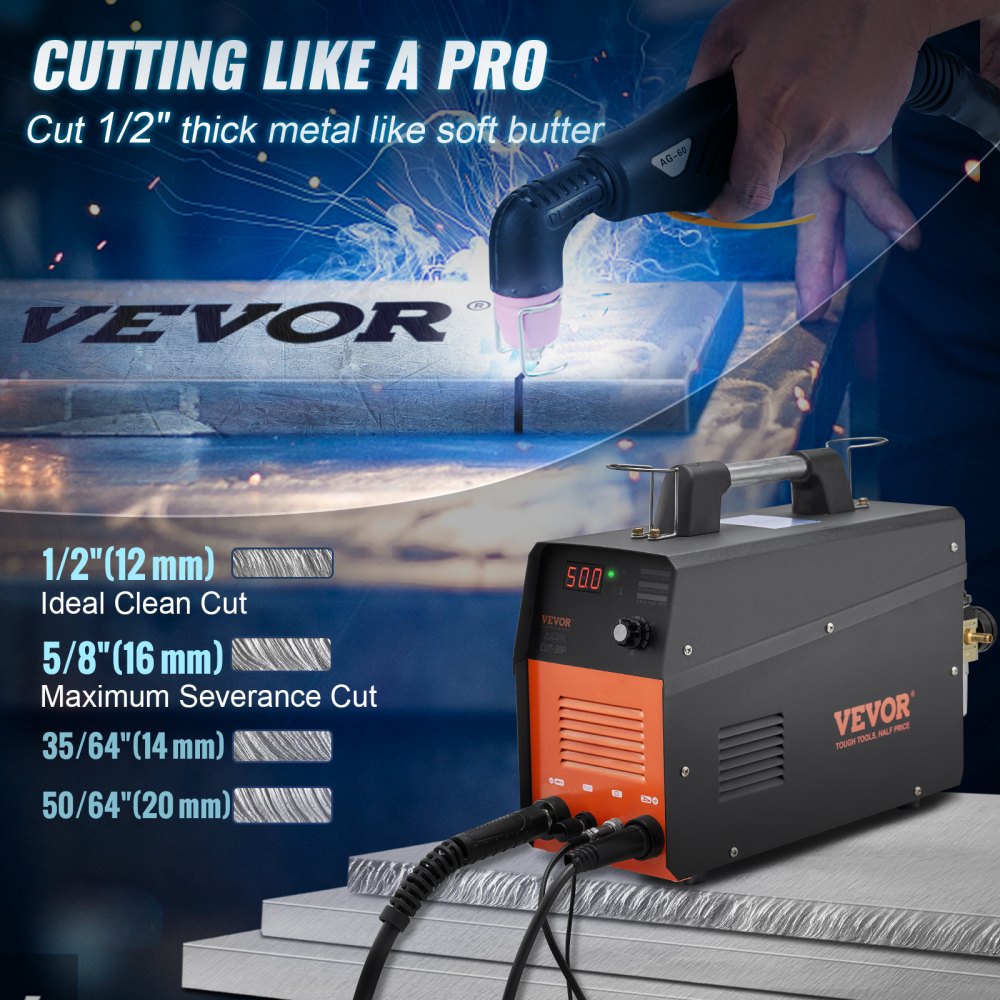 VV-PC-CUT50P - Compact Plasma Cutter with Non-Touch Arc for Metal Cutting