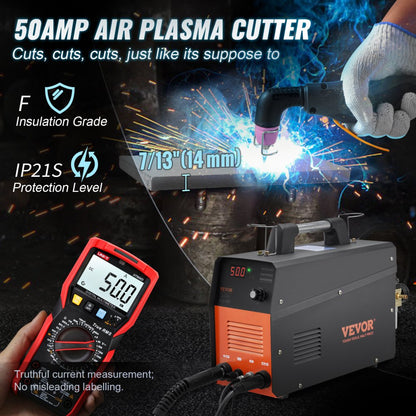 VV-PC-CUT50P - Compact Plasma Cutter with Non-Touch Arc for Metal Cutting