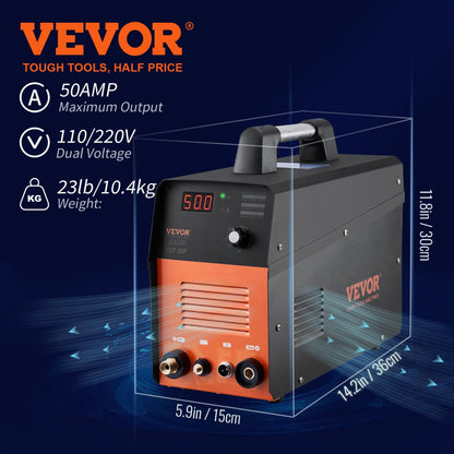 VV-PC-CUT50P - Compact Plasma Cutter with Non-Touch Arc for Metal Cutting