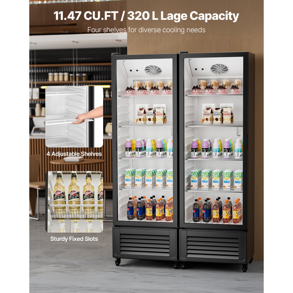 SC-330FB - 11.47 cu.ft Glass Door Beverage Fridge with LED Lighting