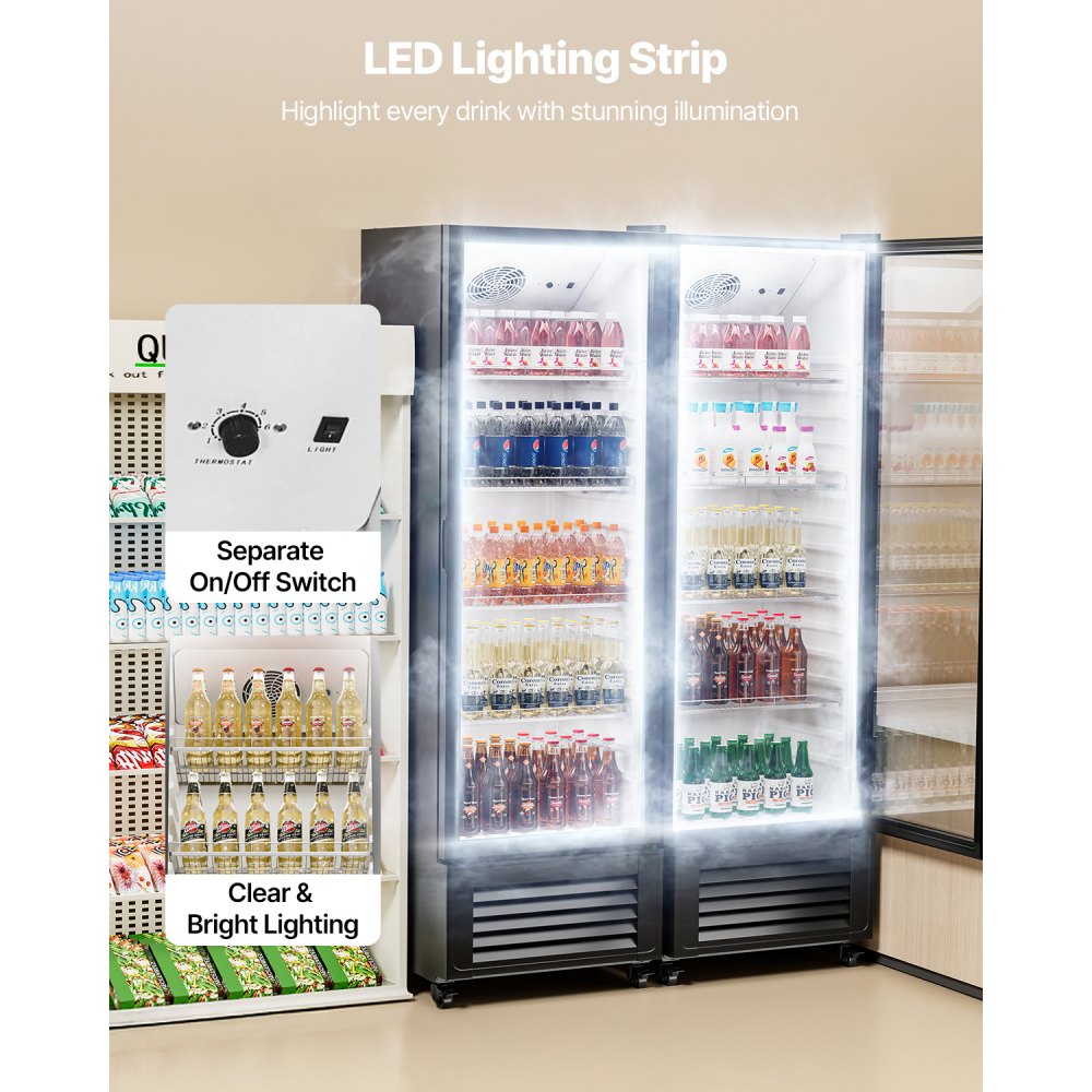 SC-330FB - 11.47 cu.ft Glass Door Beverage Fridge with LED Lighting