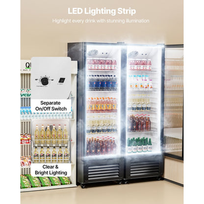 SC-330FB - 11.47 cu.ft Glass Door Beverage Fridge with LED Lighting
