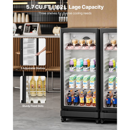 XLS-170W - Commercial 5.7 cu.ft Beverage Fridge with Glass Door & LED Lighting