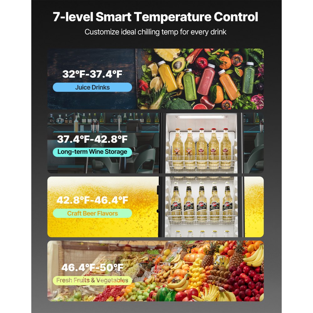 XLS-170W - Commercial 5.7 cu.ft Beverage Fridge with Glass Door & LED Lighting