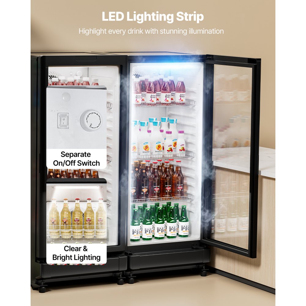 XLS-170W - Commercial 5.7 cu.ft Beverage Fridge with Glass Door & LED Lighting