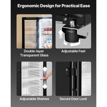 XLS-170W - Commercial 5.7 cu.ft Beverage Fridge with Glass Door & LED Lighting
