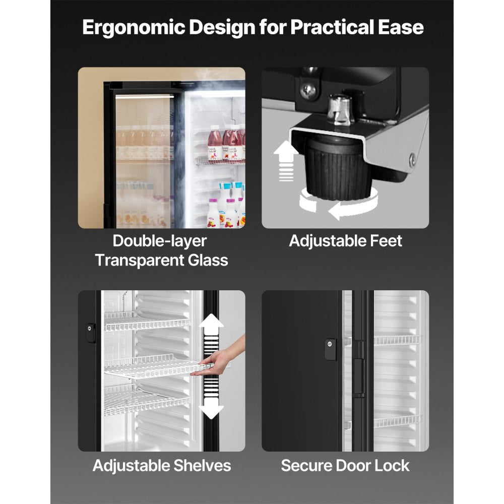 XLS-240W - 8.1 cu.ft Glass Door Beverage Cooler with Adjustable Shelves