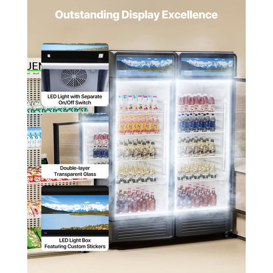 XLS-365WG - 12.2 cu.ft Glass Door Merchandiser Refrigerator with 5 Shelves