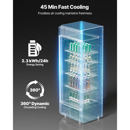 XLS-405WG - 13.3 cu.ft Glass Door Merchandiser with 5 Adjustable Shelves