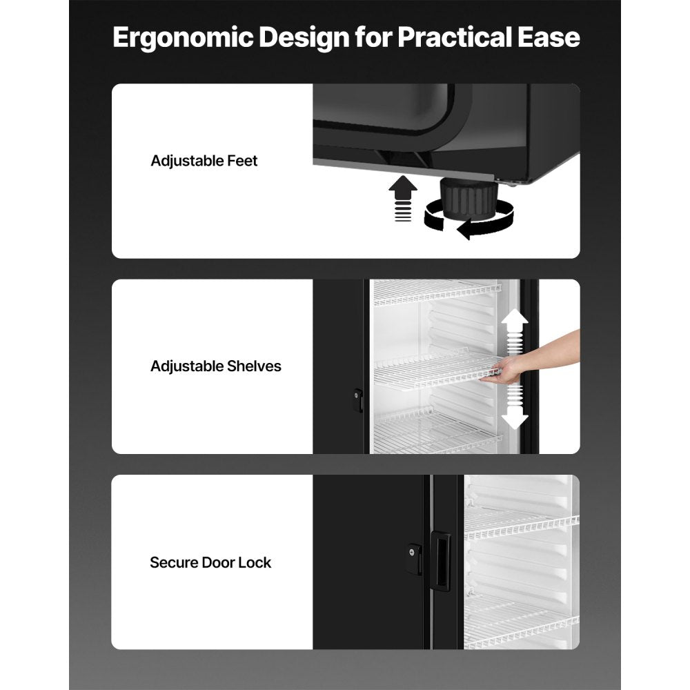 XLS-405WG - 13.3 cu.ft Glass Door Merchandiser with 5 Adjustable Shelves