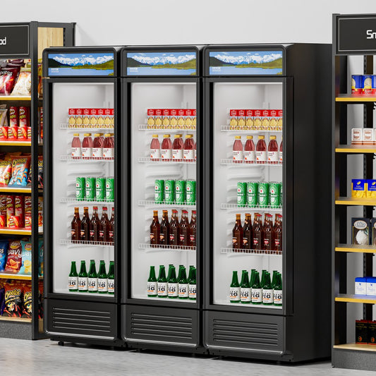 XLS-405WG - 13.3 cu.ft Glass Door Merchandiser with 5 Adjustable Shelves