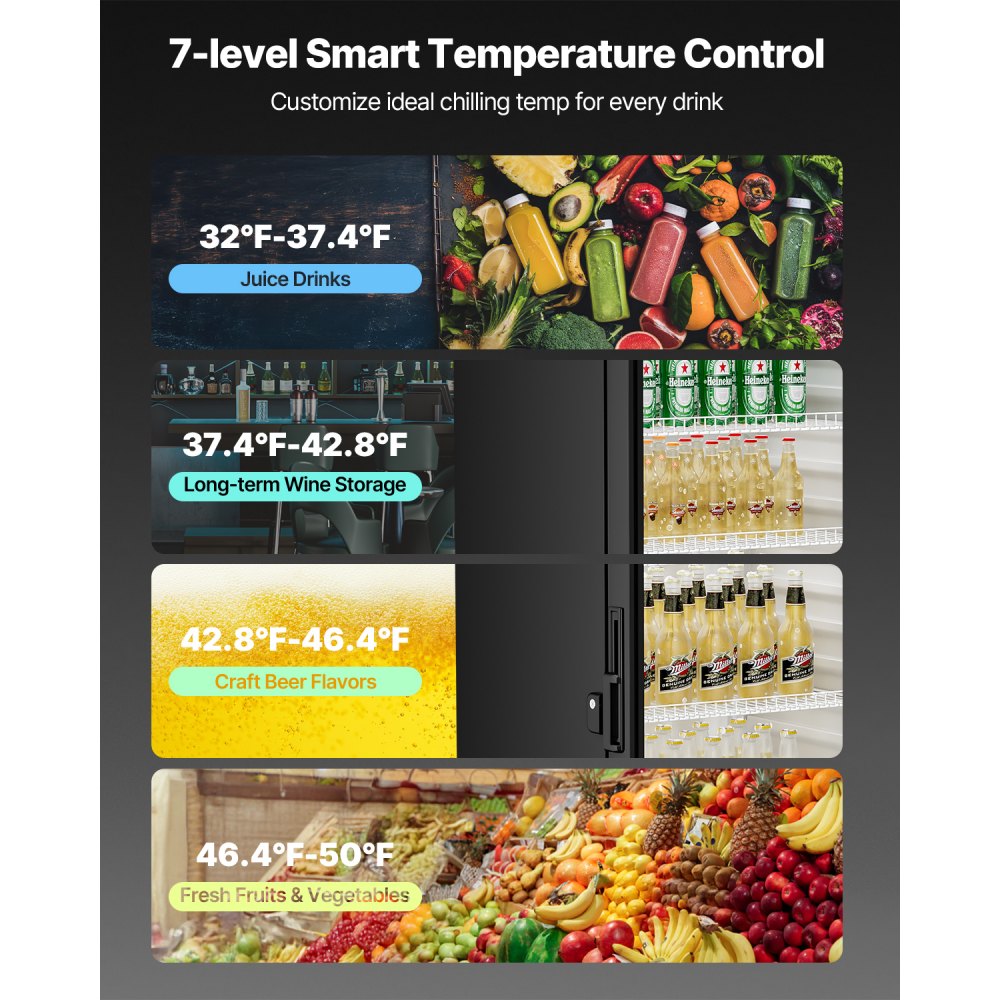 XLS-215WG - 6.9-cu.ft Glass Door Refrigerator for 168 Drinks, 3 Shelves