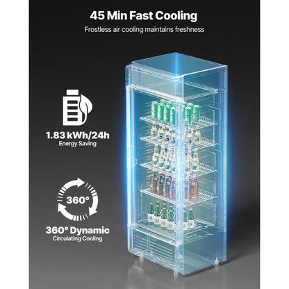 XLS-295WG - 9.7 cu.ft Glass Door Beverage Cooler with 4 Shelves