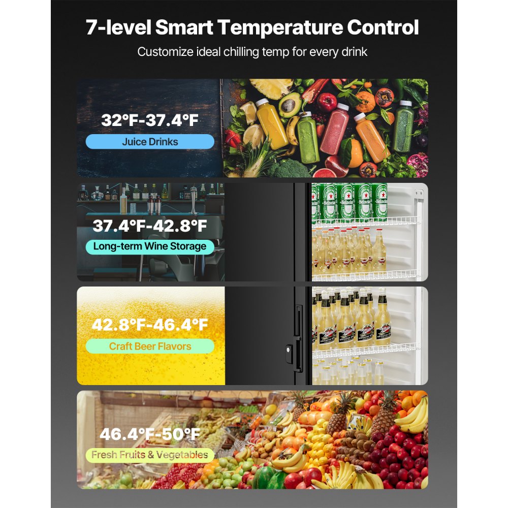 XLS-295WG - 9.7 cu.ft Glass Door Beverage Cooler with 4 Shelves