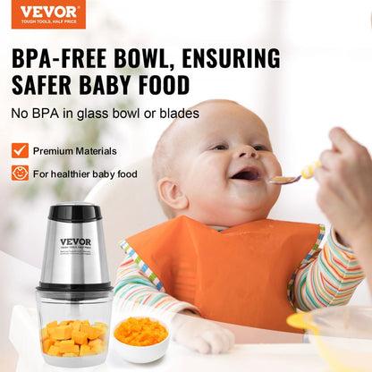AMJ-215E - 400W Stainless Steel Food Processor with 2.5-Cup Capacity