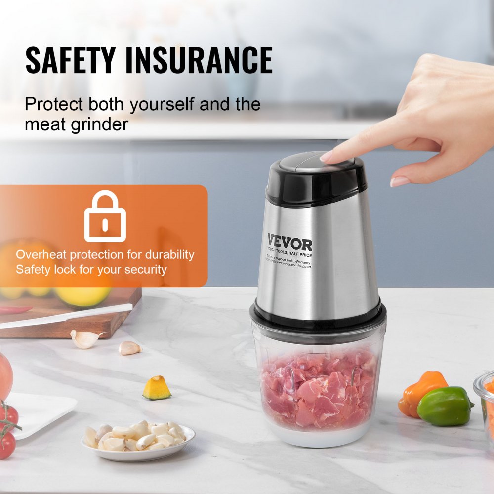 AMJ-215E - 400W Stainless Steel Food Processor with 2.5-Cup Capacity