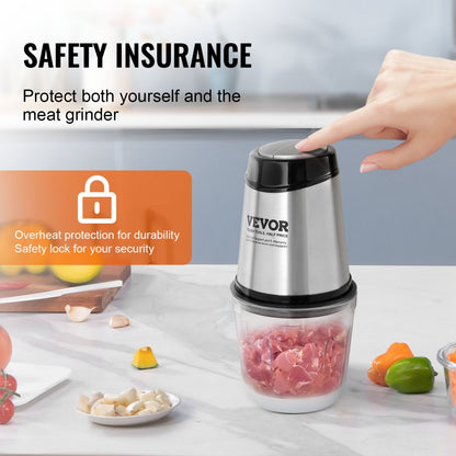 AMJ-215E - 400W Stainless Steel Food Processor with 2.5-Cup Capacity