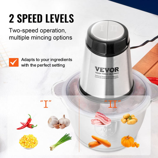 AMJ-215E - 400W Meat Grinder with Dual Bowls for Versatile Meal Prep