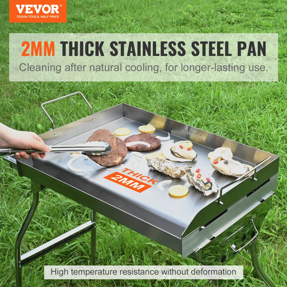 GP23 - 23.5"x16" Stainless Steel Griddle, Non-Stick, Easy Clean