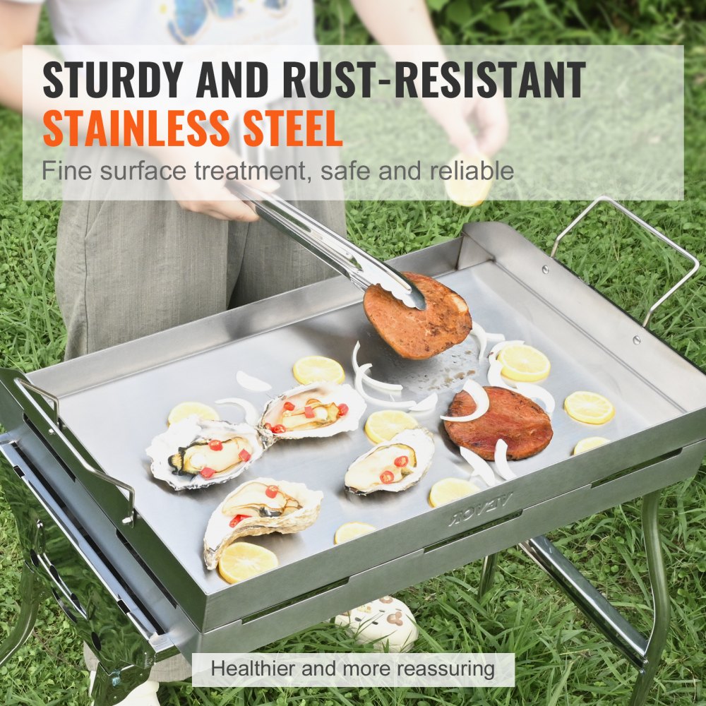 GP23 - 23.5"x16" Stainless Steel Griddle, Non-Stick, Easy Clean