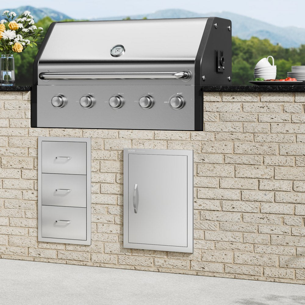 B015D - 16" x 22" Stainless Steel BBQ Access Door for Outdoor Kitchens