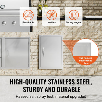 B017D - Stainless Steel 17W x 24H BBQ Access Door for Outdoor Kitchens